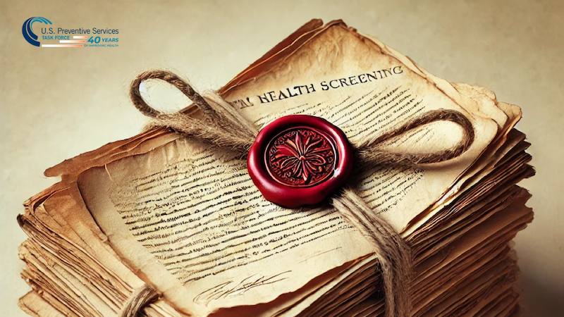 A vintage stack of aged documents tied with rustic twine and sealed with a red wax seal.